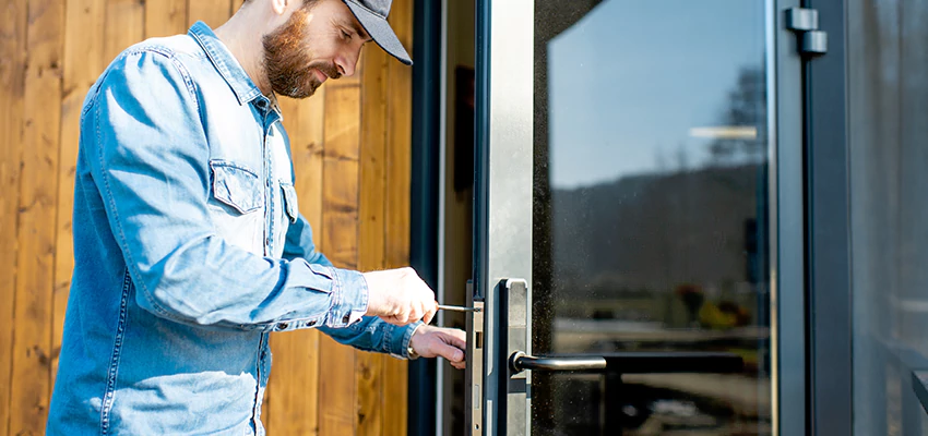 Frameless Glass Storefront Door Locks Replacement in Champaign, IL